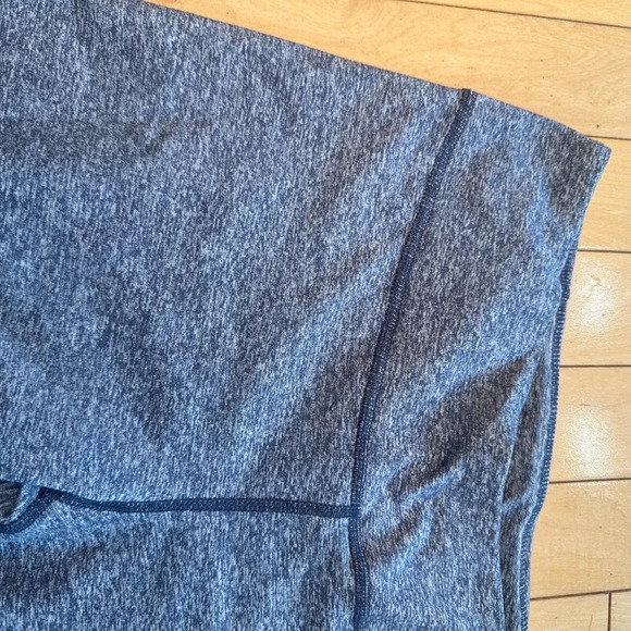 NORDSTROM Zella Grey/Blue Heathered Crop Leggings Tights with Mesh Panel -medium - Picture 3 of 6